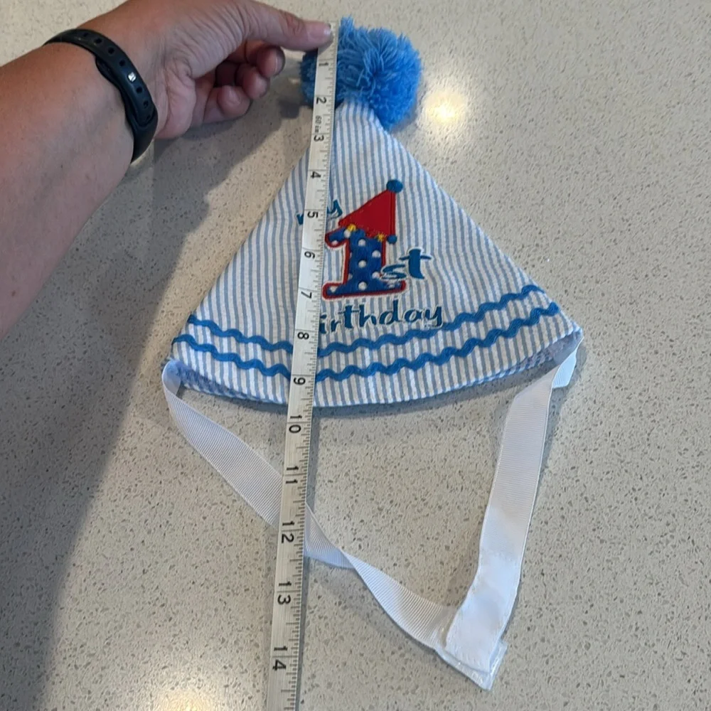 Birthday Hat boys 1st birthday blue hat
